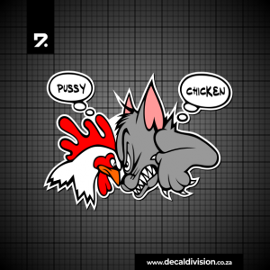 Chicken VS Pussy Sticker